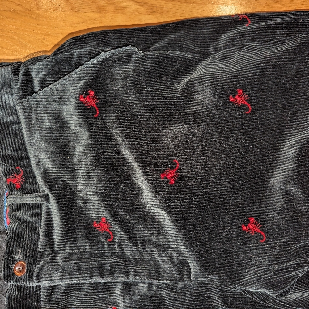 Polo by Ralph Lauren Black Corduroy Pants with Red Embroidery - Picture 12 of 16